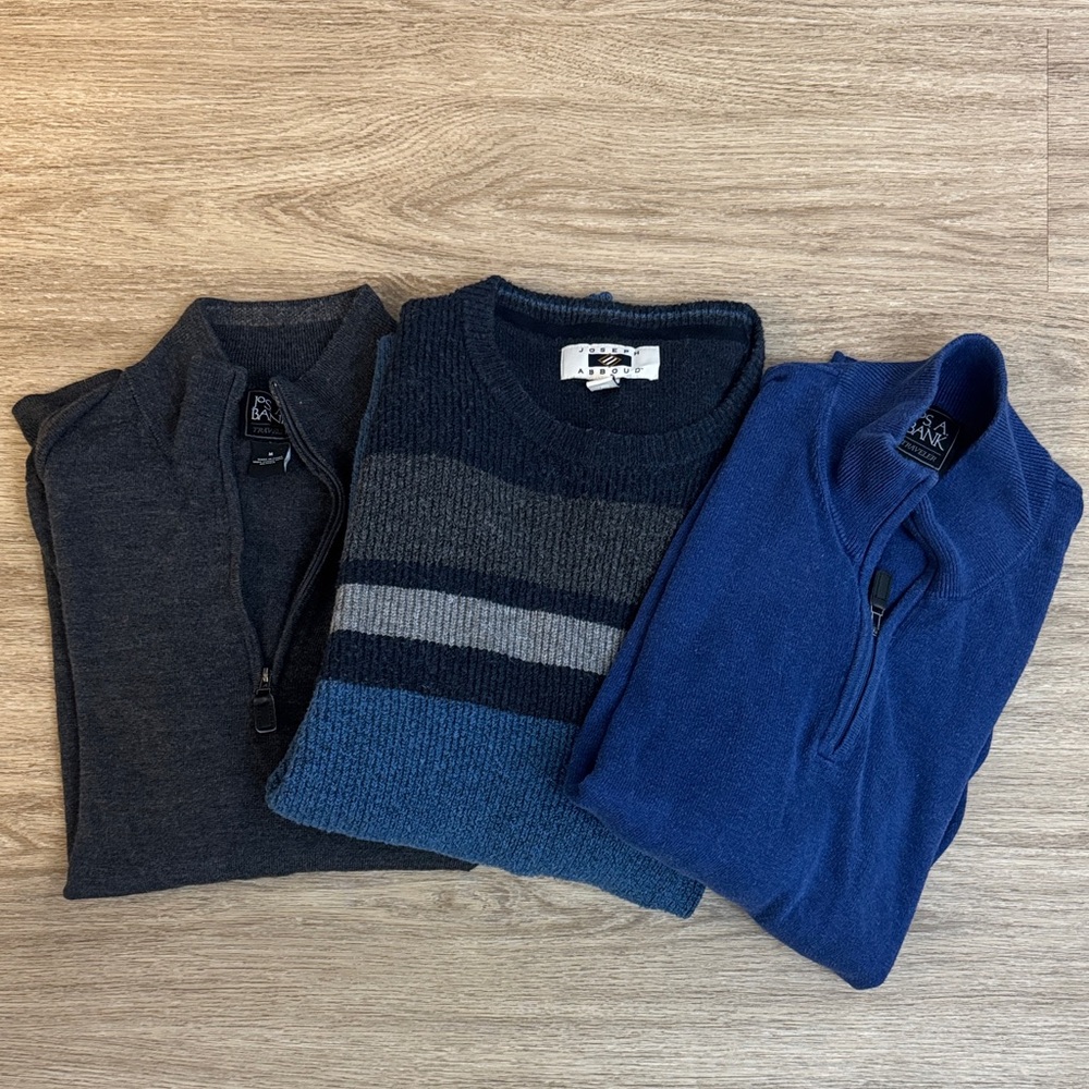 3 Men's Blue and Gray Sweater Set